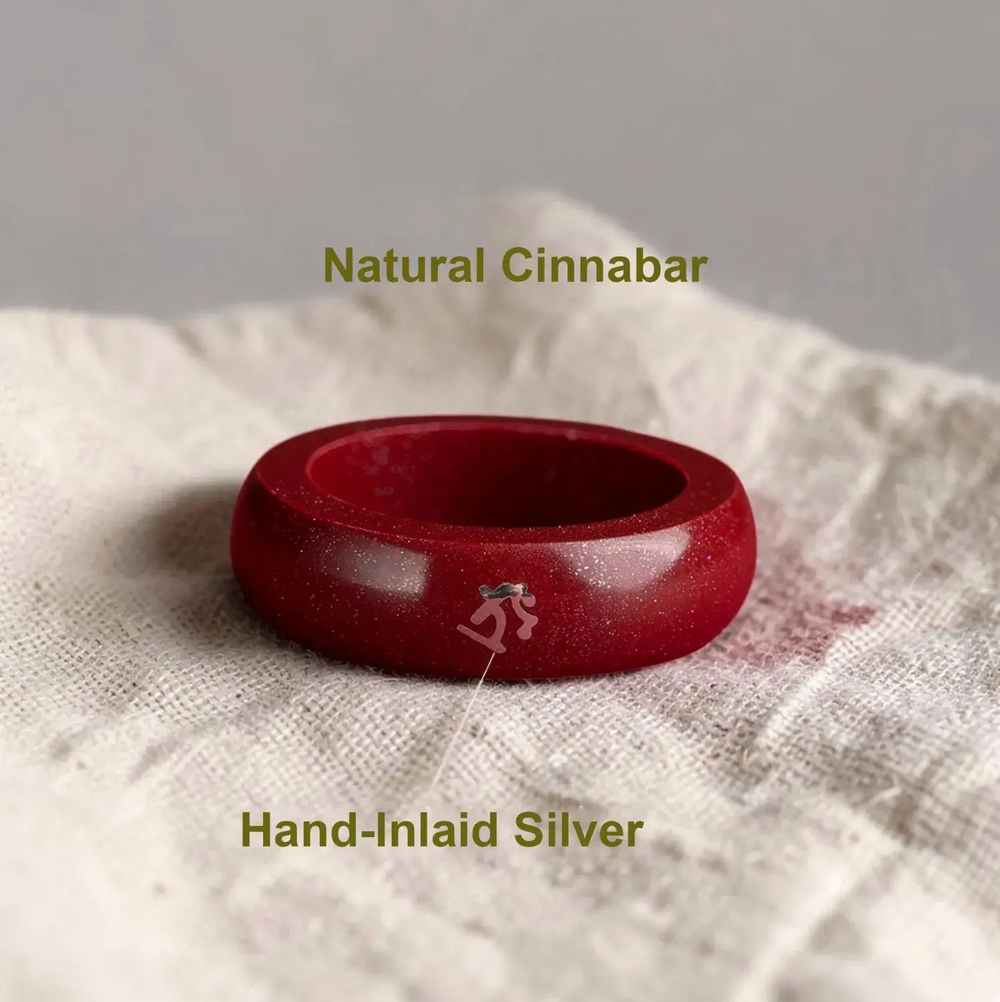 Cinnabar Zodiac Ring – Silver Bija Mantra Inlay