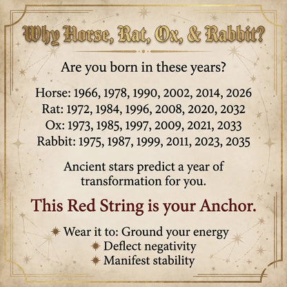 2026 Zodiac Guardian Amulet | Red String & White Jade Manifestation Bracelet