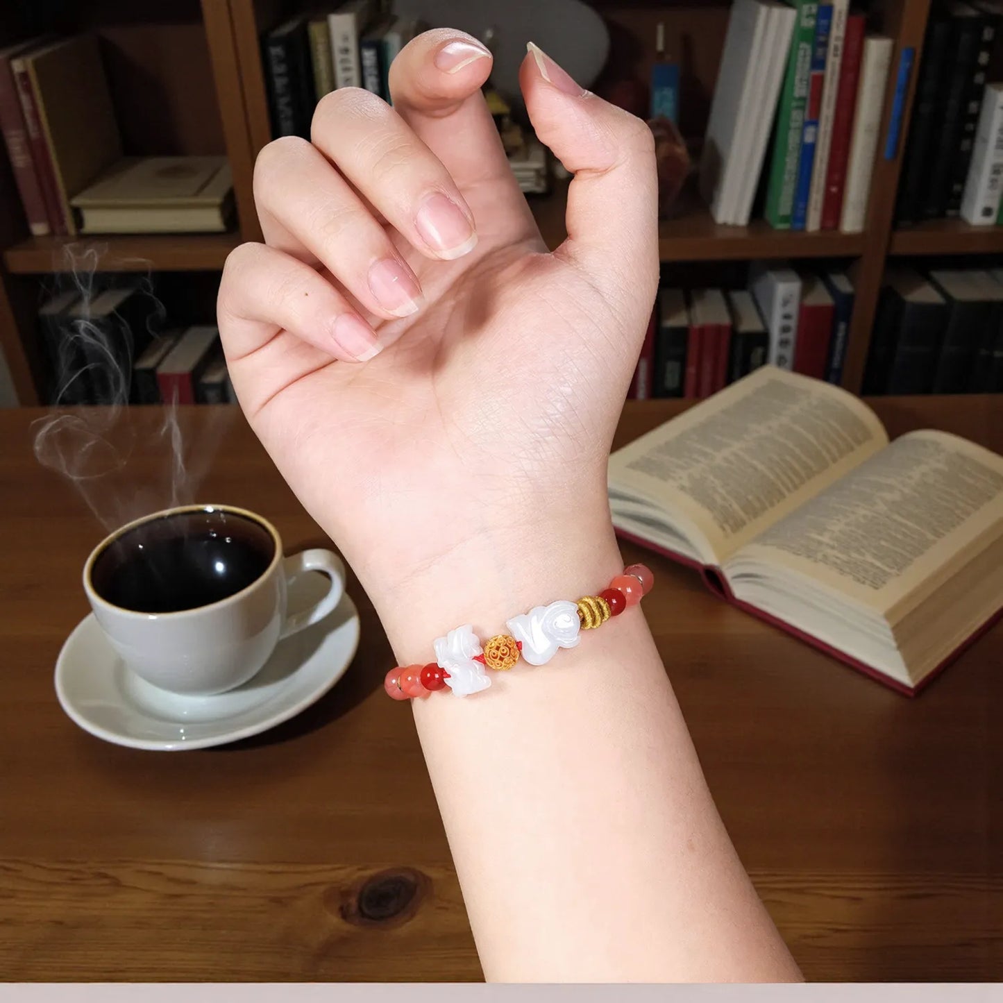 2026 Zodiac Guardian Amulet | Red String & White Jade Manifestation Bracelet
