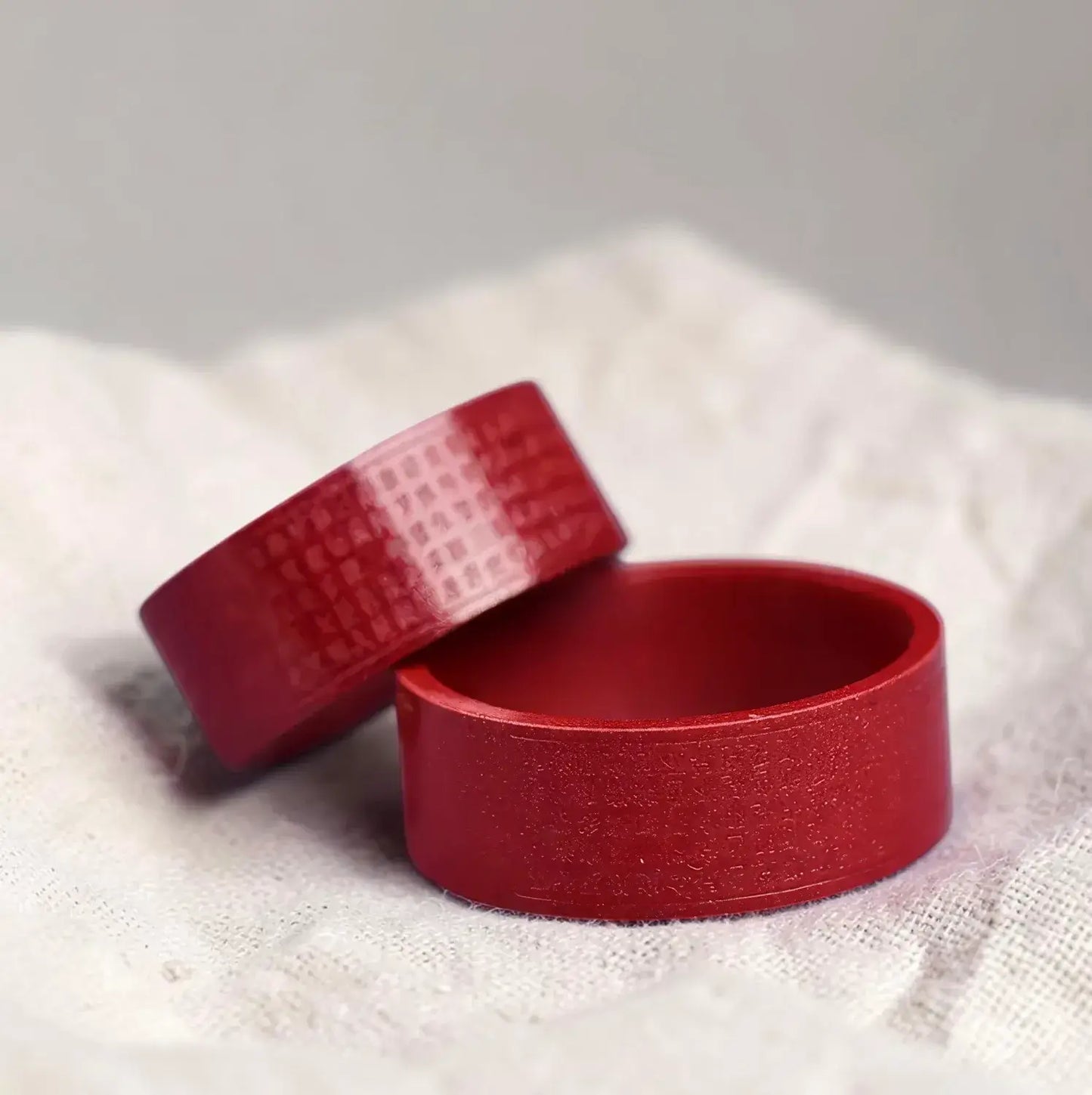 Carved Cinnabar Mantra Ring