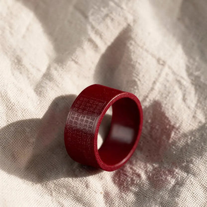 Carved Cinnabar Mantra Ring