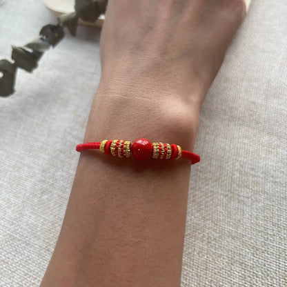Cinnabar Chinese Knot Bracelet – Auspicious Cloud & Circle
