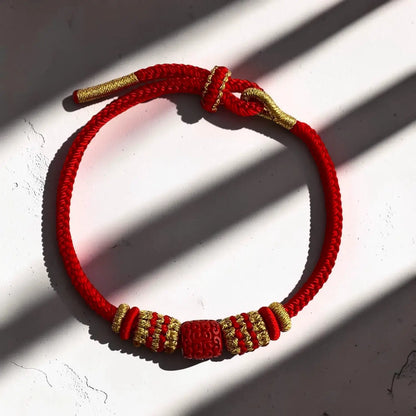 Cinnabar Chinese Knot Bracelet – Auspicious Cloud & Circle