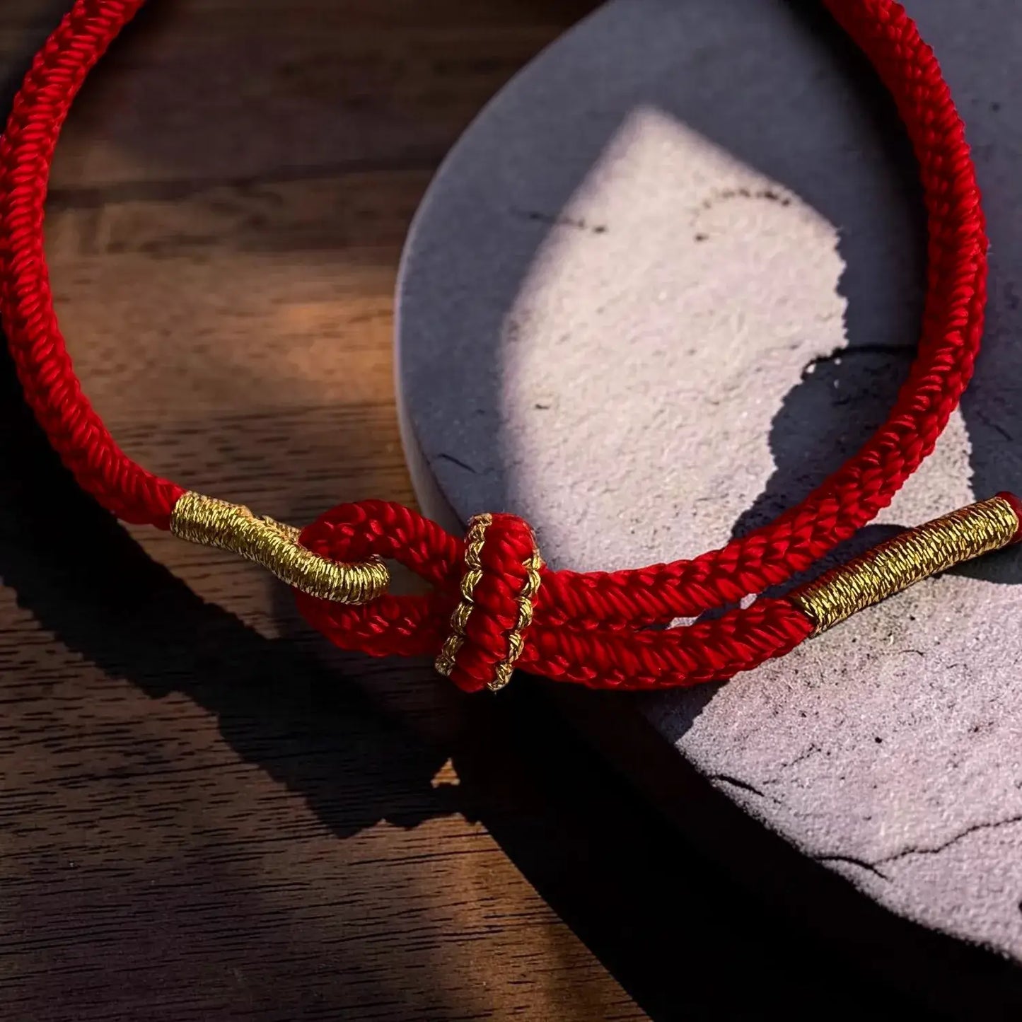 Cinnabar Chinese Knot Bracelet – Auspicious Cloud & Circle