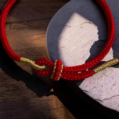 Cinnabar Chinese Knot Bracelet – Auspicious Cloud & Circle