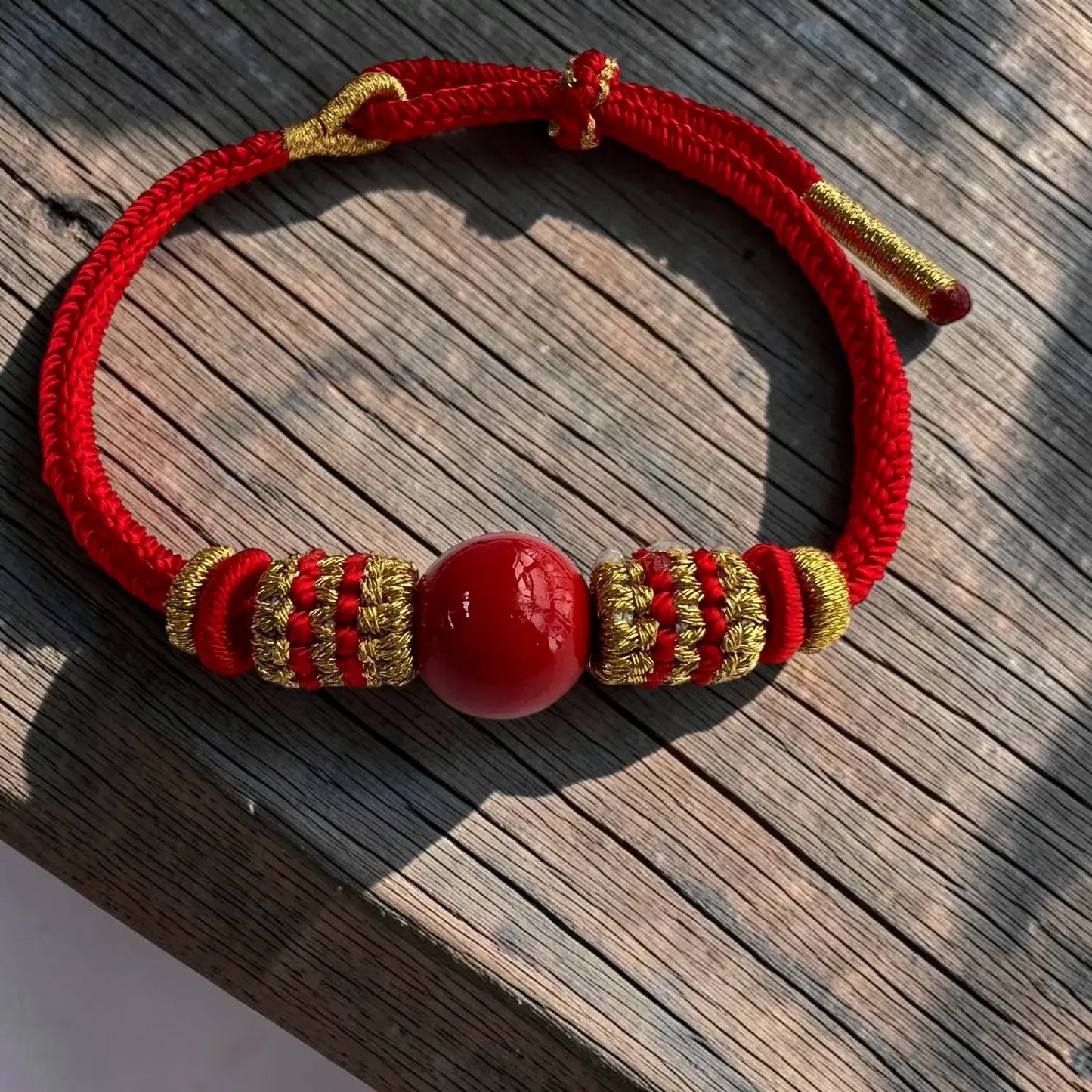 Cinnabar Chinese Knot Bracelet – Auspicious Cloud & Circle