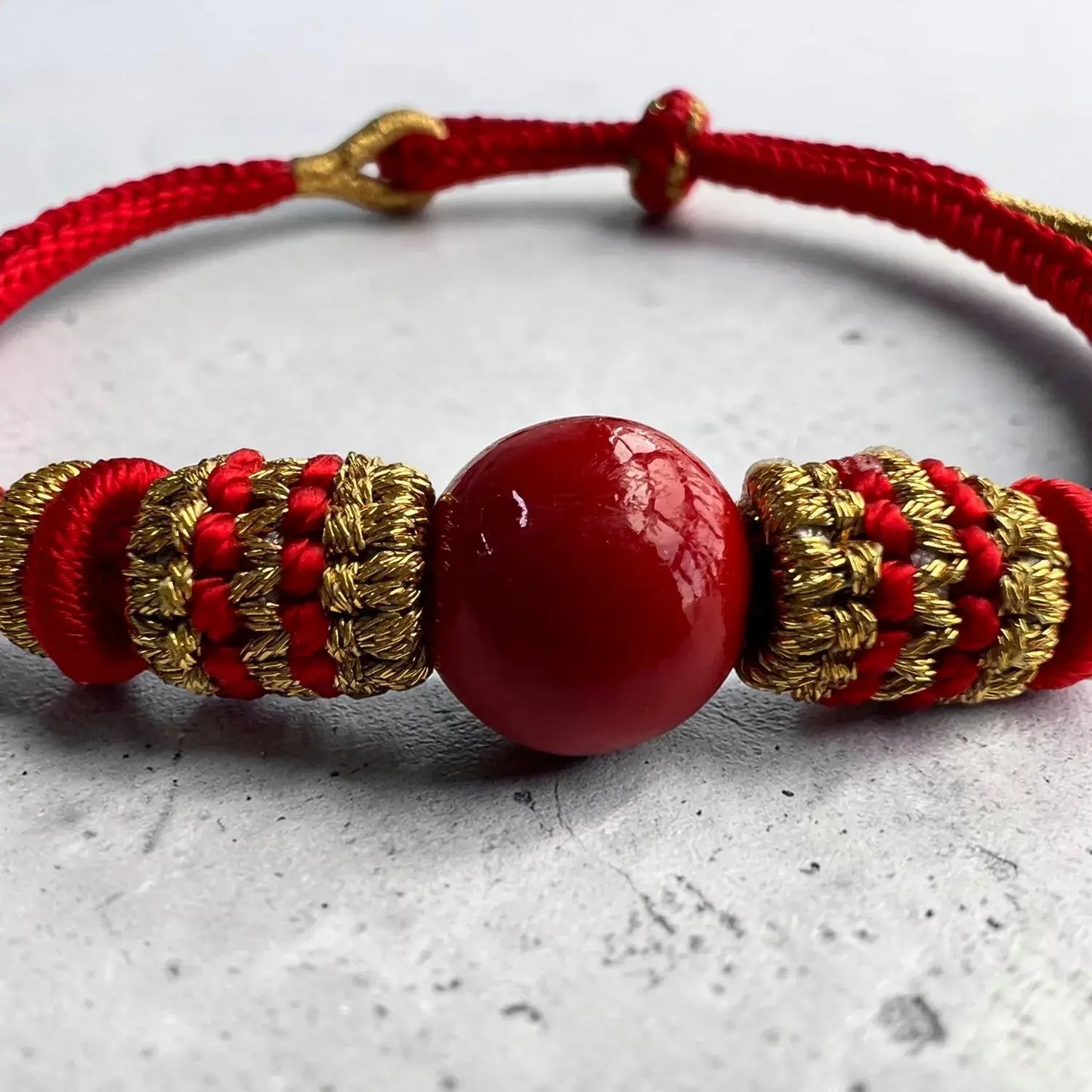 Cinnabar Chinese Knot Bracelet – Auspicious Cloud & Circle
