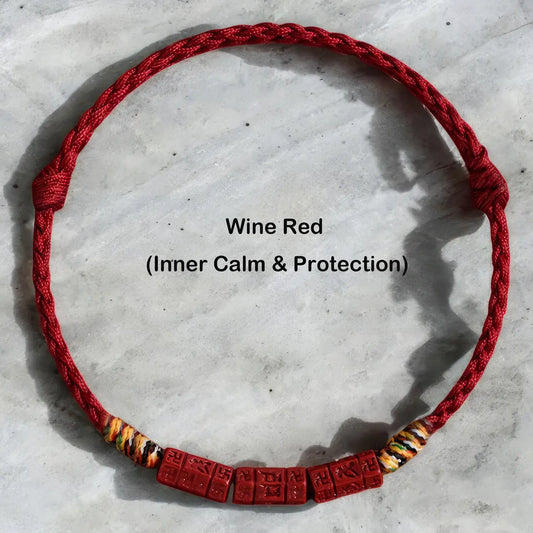 Rotating Cinnabar Mantra Bracelet – Om Mani Padme Hum