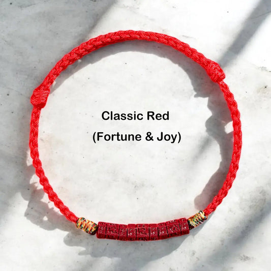 Rotating Cinnabar Mantra Bracelet – Om Mani Padme Hum