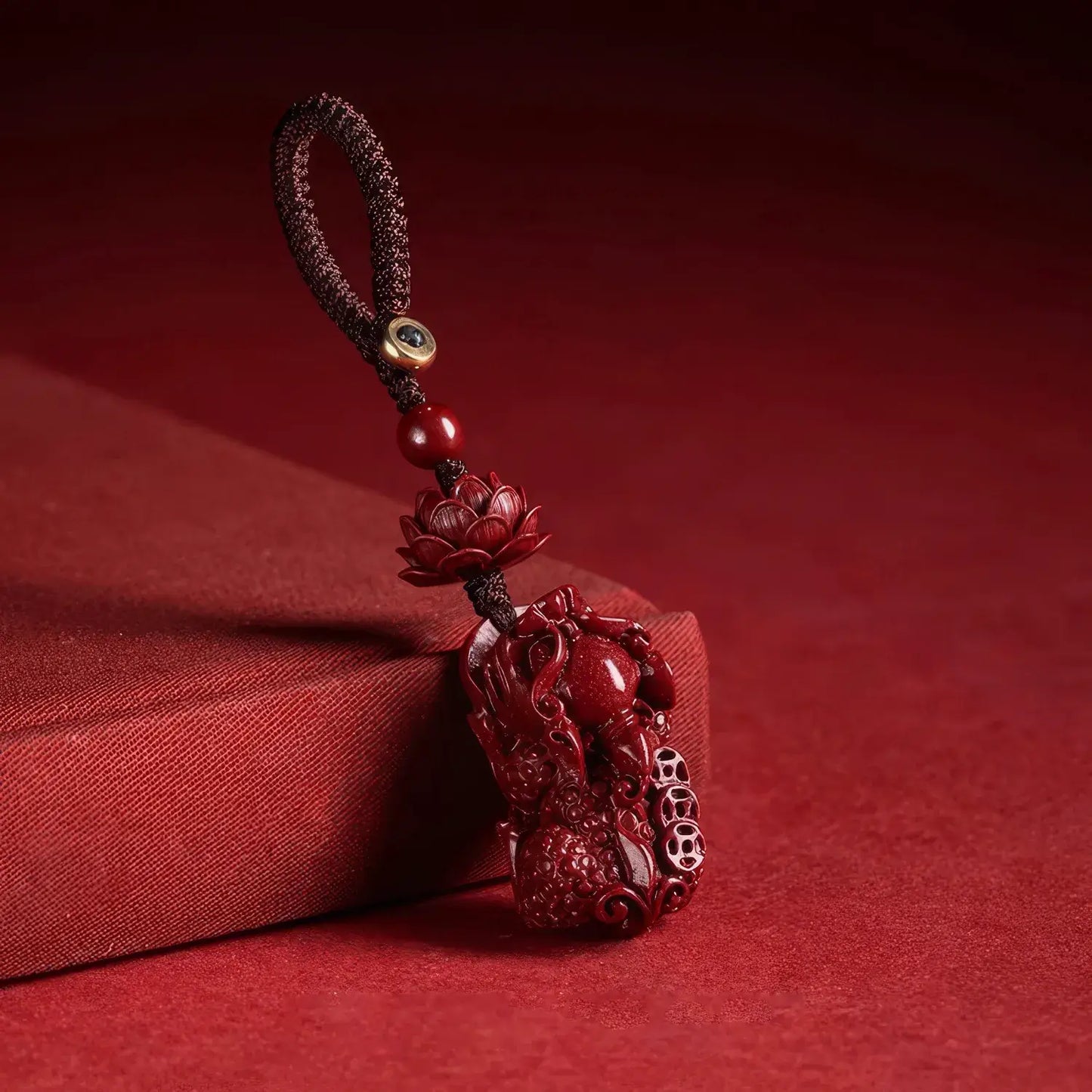 Pixiu Cinnabar Keychain