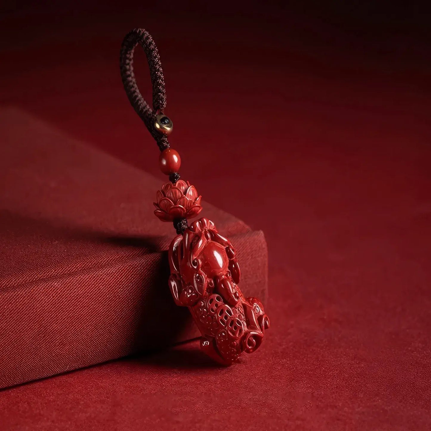 Pixiu Cinnabar Keychain