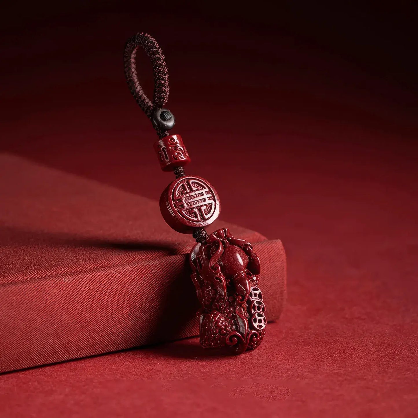 Pixiu Cinnabar Keychain
