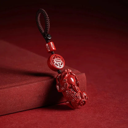 Pixiu Cinnabar Keychain