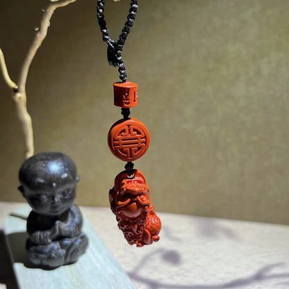 Pixiu Cinnabar Keychain