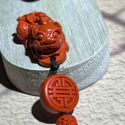 Pixiu Cinnabar Keychain