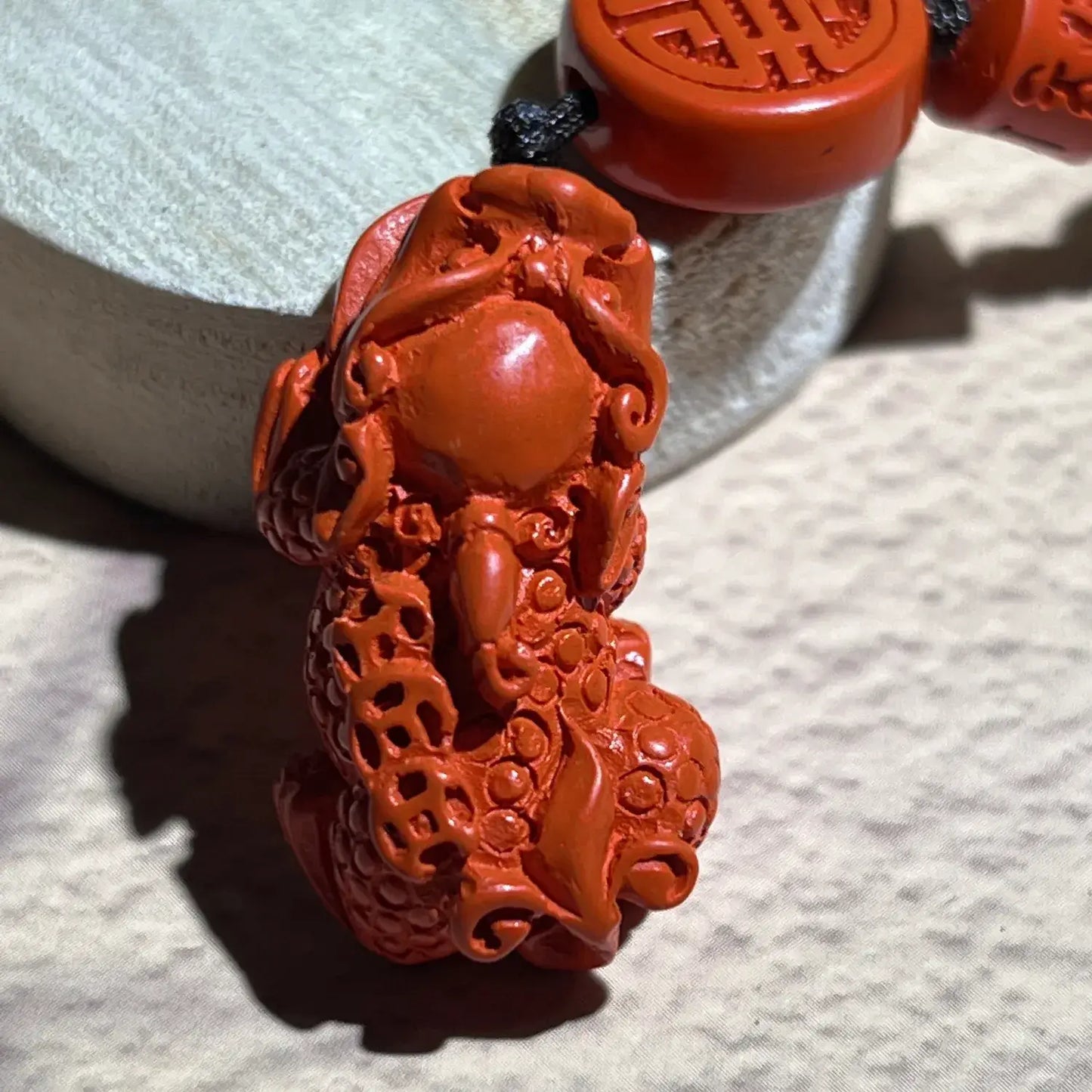 Pixiu Cinnabar Keychain
