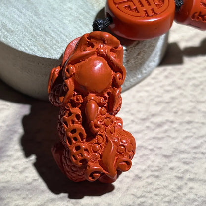 Pixiu Cinnabar Keychain