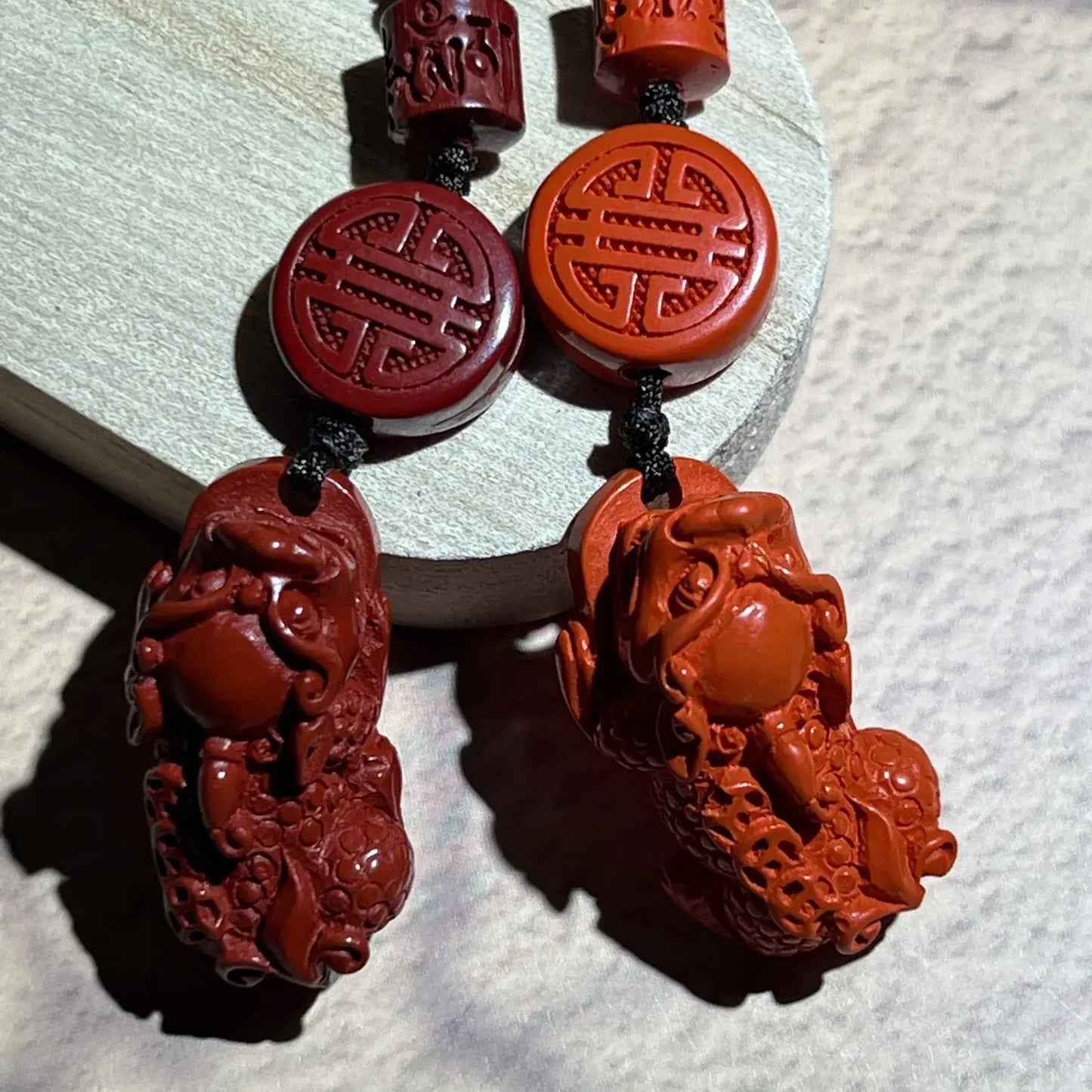 Pixiu Cinnabar Keychain