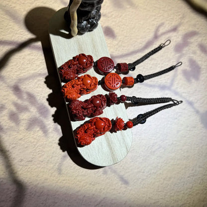 Pixiu Cinnabar Keychain