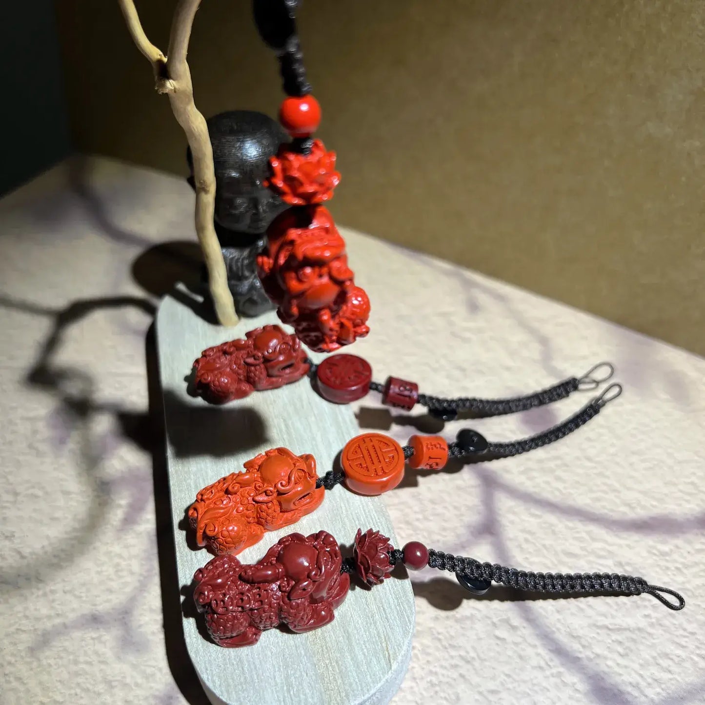 Pixiu Cinnabar Keychain