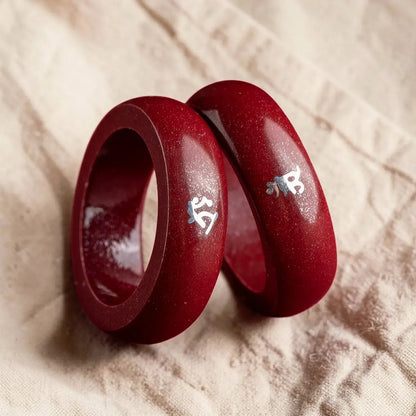Cinnabar Zodiac Ring – Silver Bija Mantra Inlay