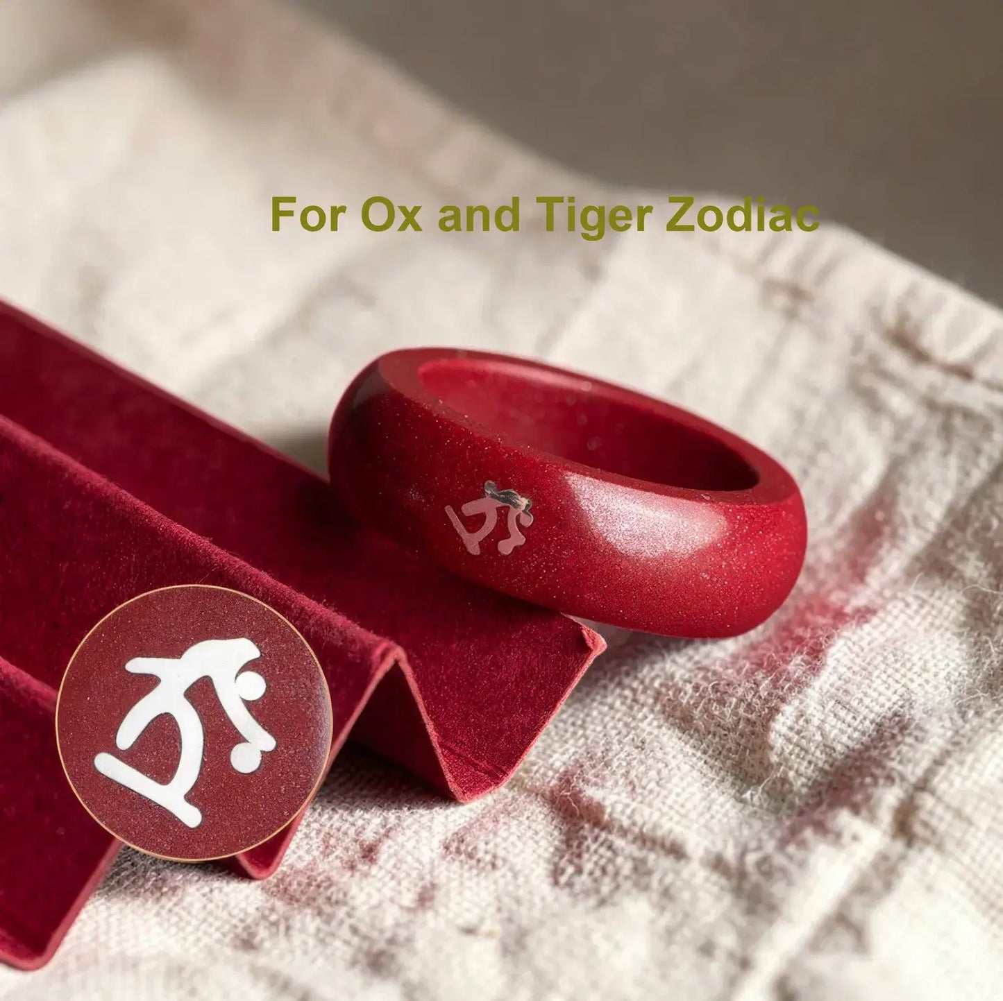 Cinnabar Zodiac Ring – Silver Bija Mantra Inlay