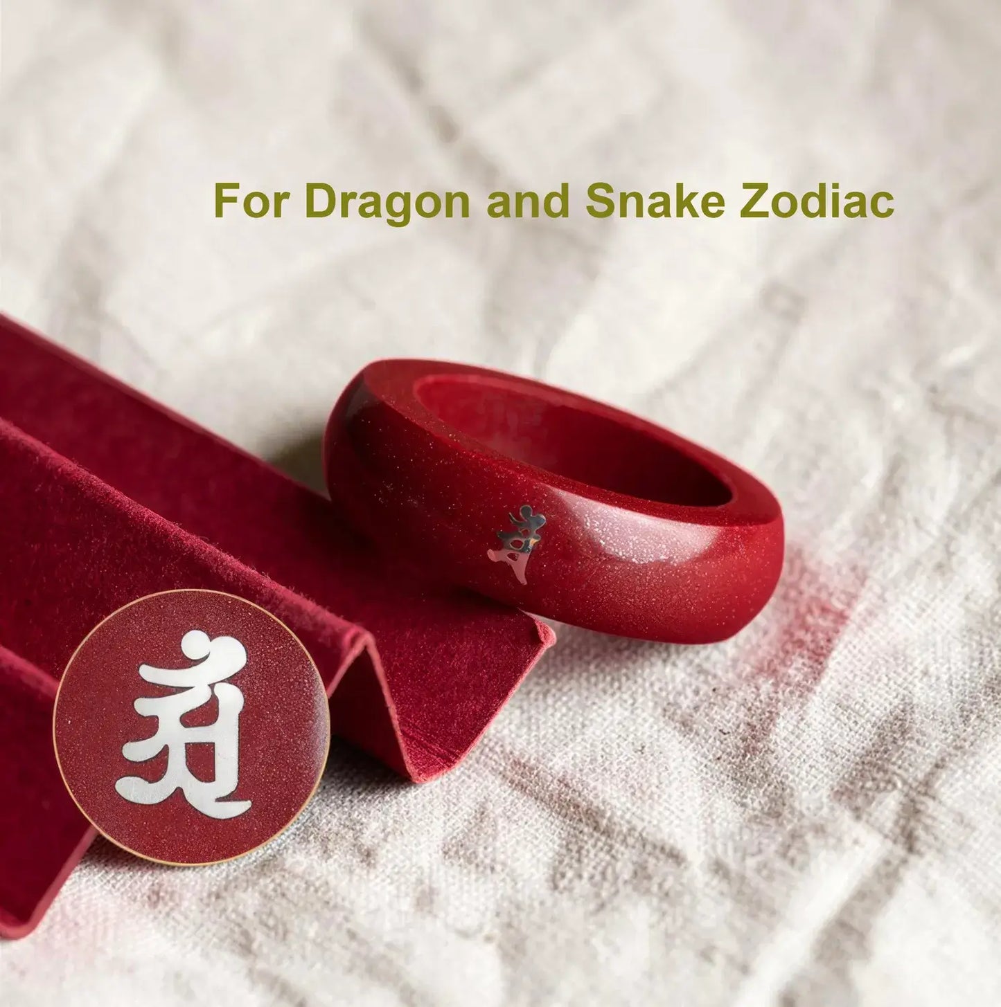 Cinnabar Zodiac Ring – Silver Bija Mantra Inlay