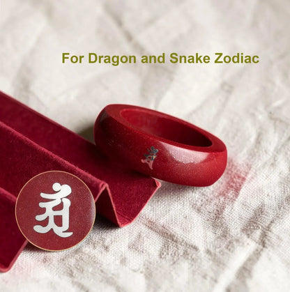 Cinnabar Zodiac Ring – Silver Bija Mantra Inlay