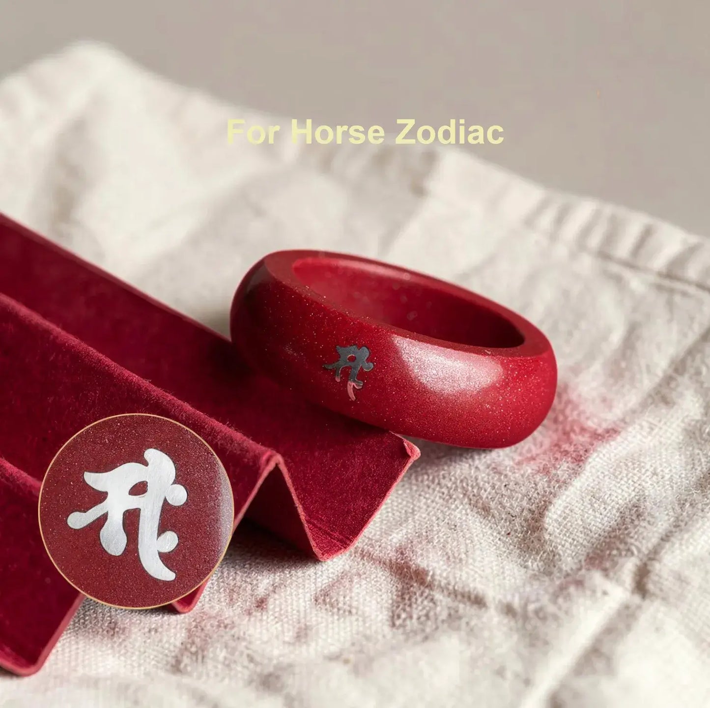 Cinnabar Zodiac Ring – Silver Bija Mantra Inlay
