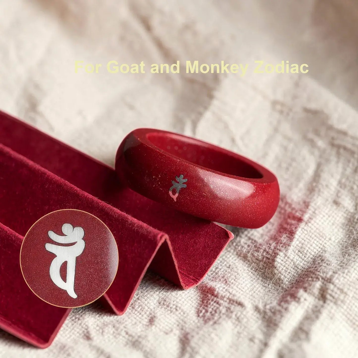Cinnabar Zodiac Ring – Silver Bija Mantra Inlay