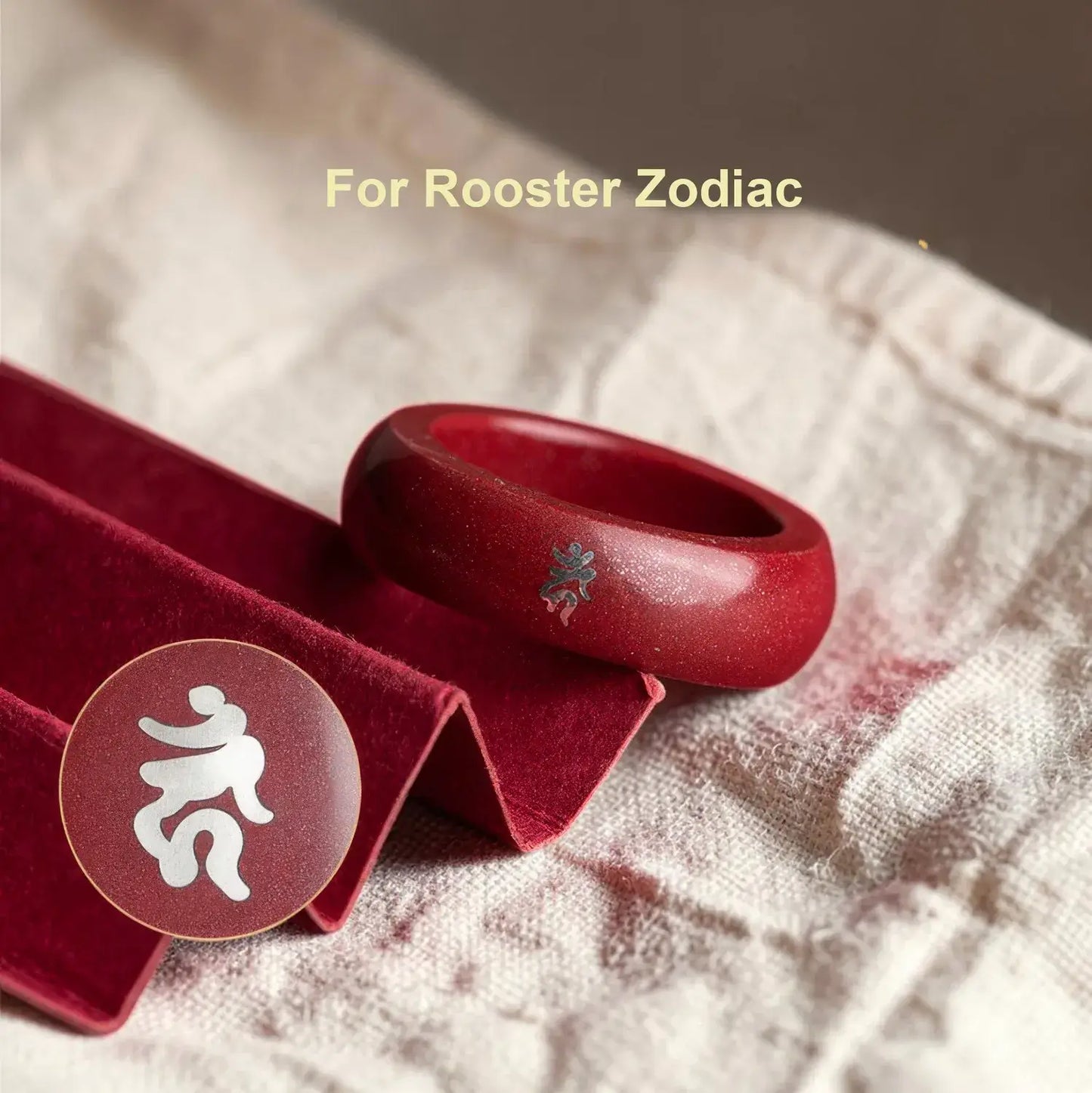 Cinnabar Zodiac Ring – Silver Bija Mantra Inlay