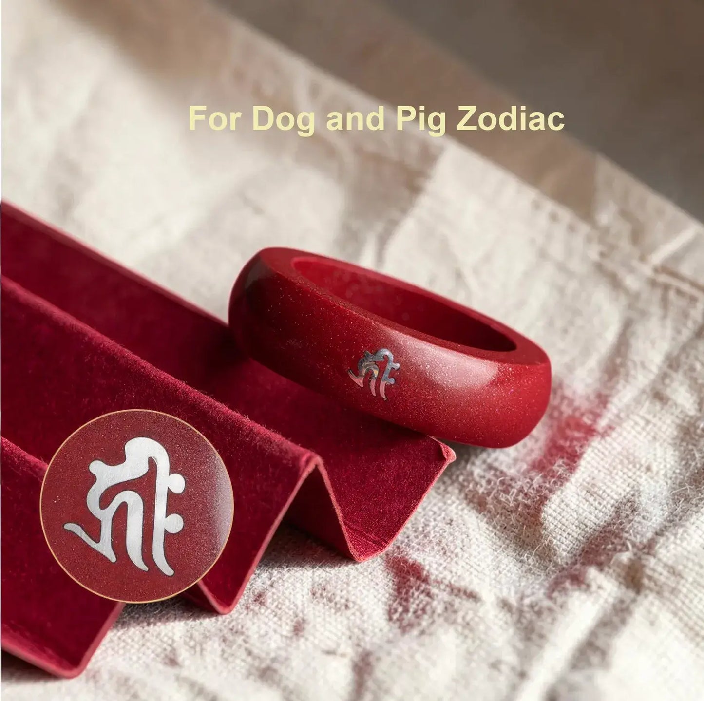Cinnabar Zodiac Ring – Silver Bija Mantra Inlay