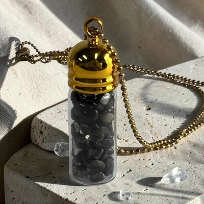 Protection Crystal Capsule Necklace