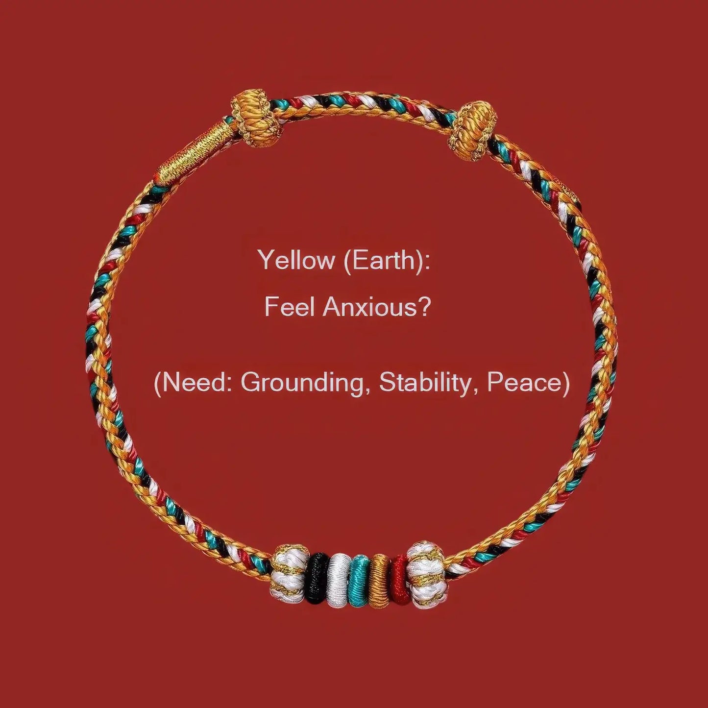 Bracelet with text on a red background