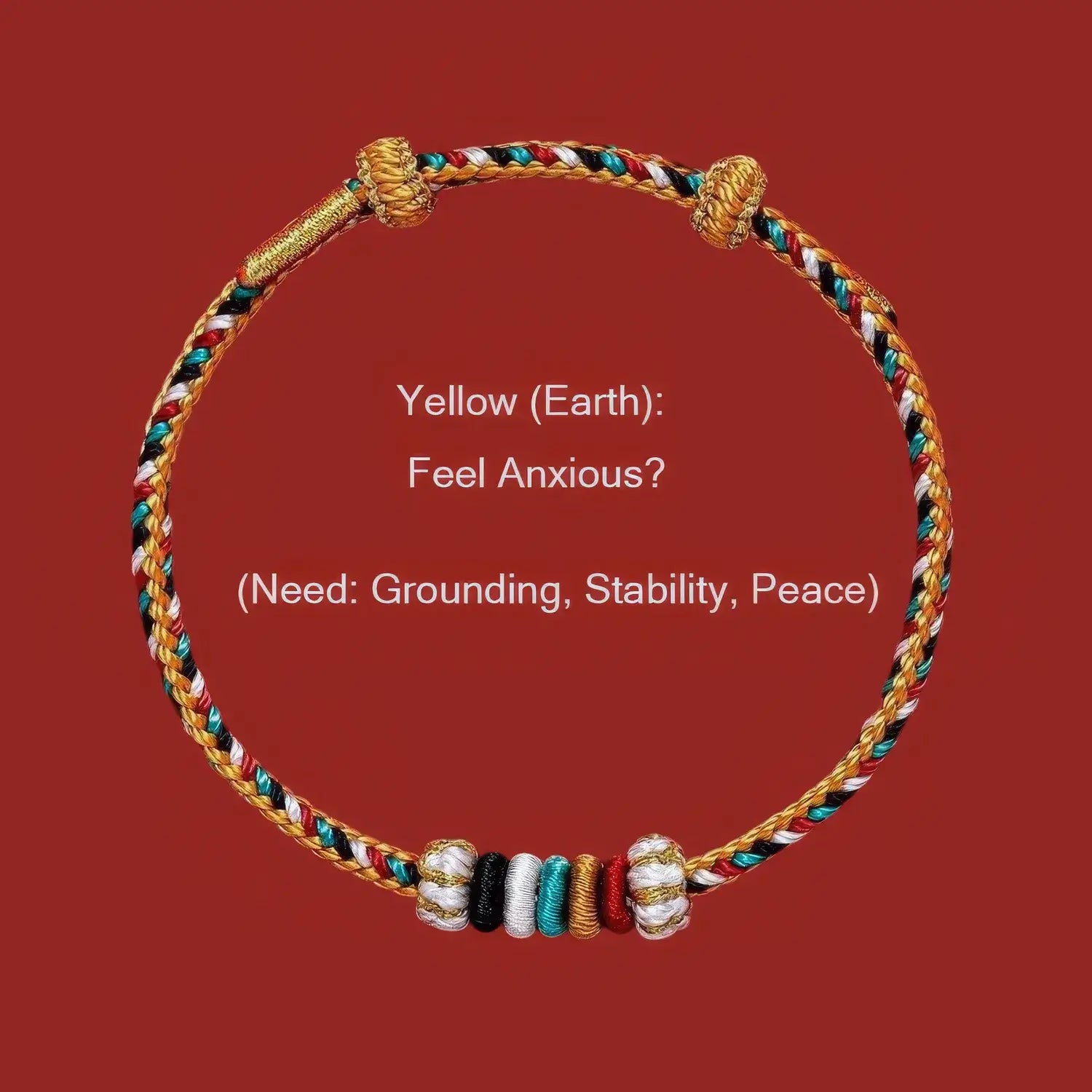 Bracelet with text on a red background