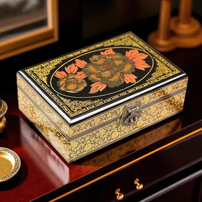 Handmade Lacquer Jewelry Box – Pingqi Tui Guang Lacquerware,21x14x7.5cm