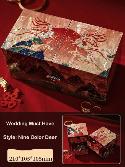 Luxury Mother-of-Pearl Jewelry Box – 210×105×105mm | Chinese Wedding Gift