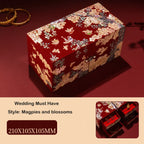 Decorative jewelry box with floral design on a red background