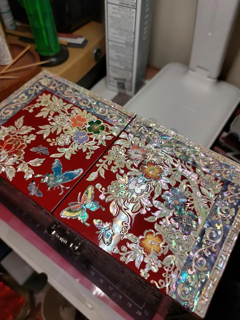 Luxury Mother-of-Pearl Jewelry Box – 210×105×105mm | Chinese Wedding Gift