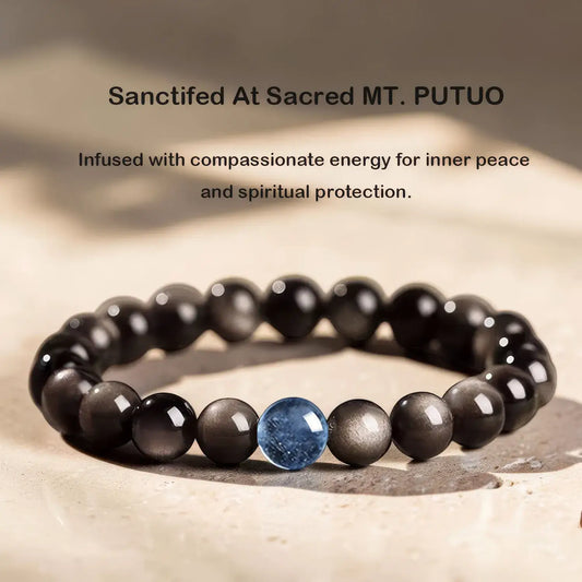 Silver Sheen Obsidian Bracelet