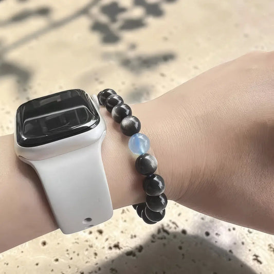 Silver Sheen Obsidian Bracelet