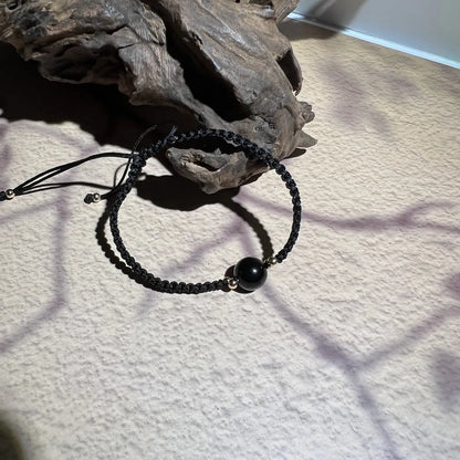 Blessed Black Obsidian Flow Bracelet | For Dragon, Pig, Rooster, Rat, Monkey