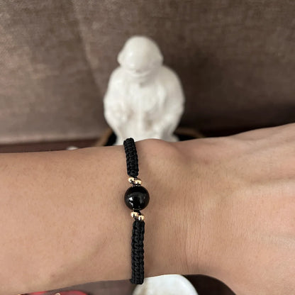 Blessed Black Obsidian Flow Bracelet | For Dragon, Pig, Rooster, Rat, Monkey