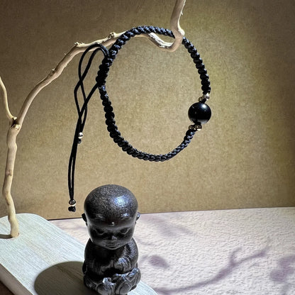 Blessed Black Obsidian Flow Bracelet | For Dragon, Pig, Rooster, Rat, Monkey