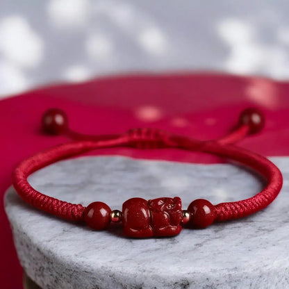 Pixiu Cinnabar Bracelet – Prosperity & Protection