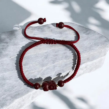 Pixiu Cinnabar Bracelet – Prosperity & Protection