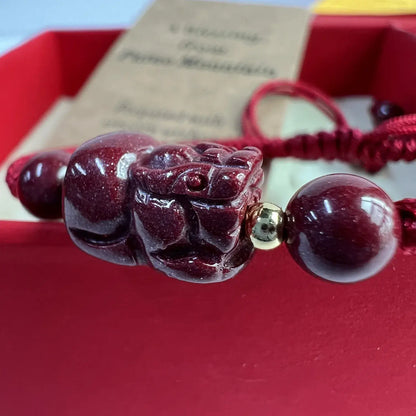 Pixiu Cinnabar Bracelet – Prosperity & Protection