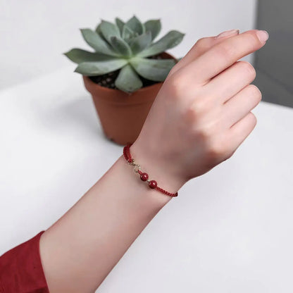 Cinnabar Infinity Knot Protection Bracelet