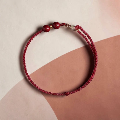 Cinnabar Infinity Knot Protection Bracelet