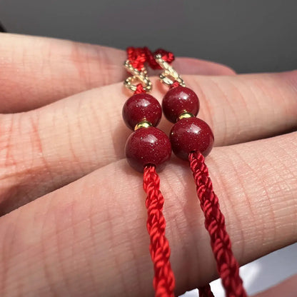 Cinnabar Infinity Knot Protection Bracelet
